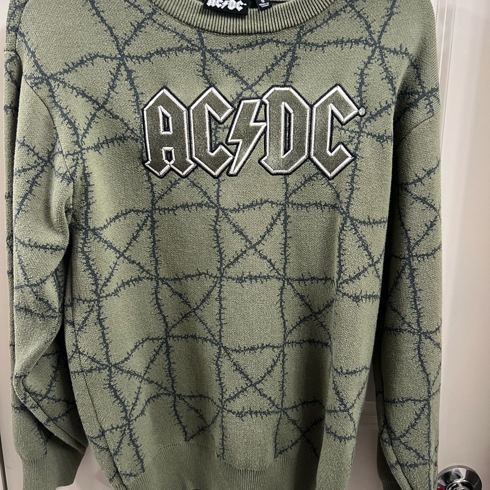 AC/DC Olive Green Graphic Sweater